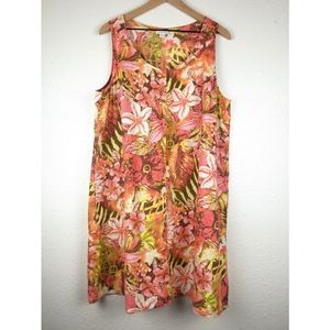 J. Jill Love Linen Floral Sleeveless Dress